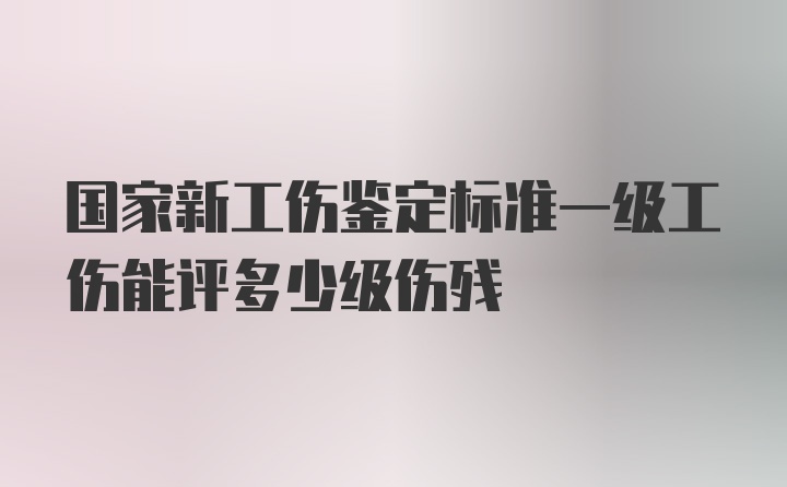 国家新工伤鉴定标准一级工伤能评多少级伤残