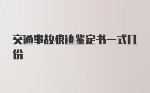 交通事故痕迹鉴定书一式几份