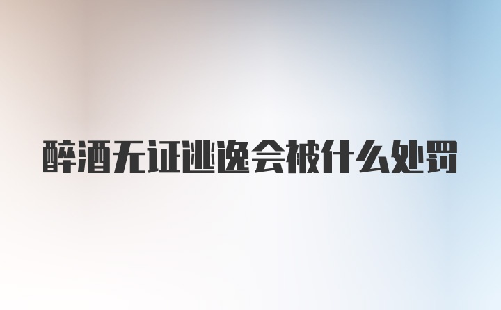 醉酒无证逃逸会被什么处罚