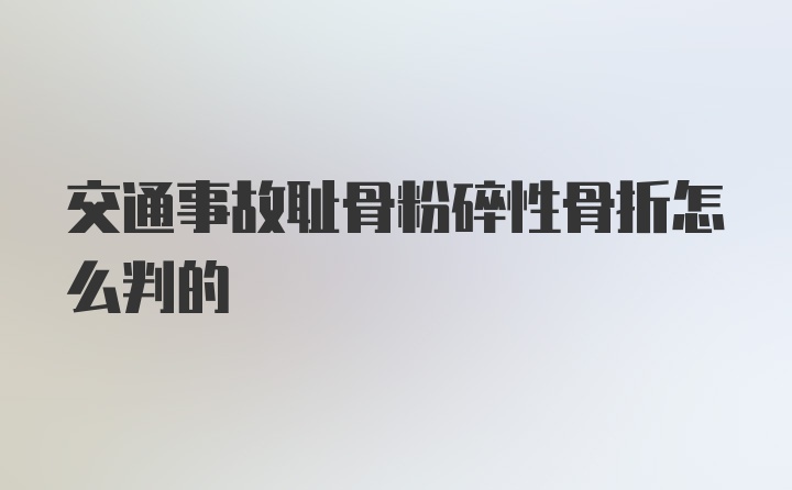 交通事故耻骨粉碎性骨折怎么判的