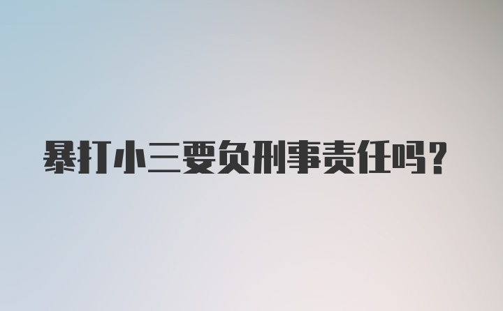 暴打小三要负刑事责任吗?