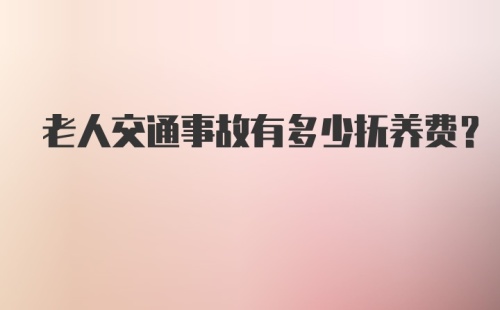 老人交通事故有多少抚养费？