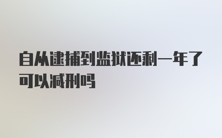 自从逮捕到监狱还剩一年了可以减刑吗