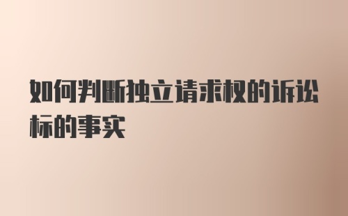 如何判断独立请求权的诉讼标的事实