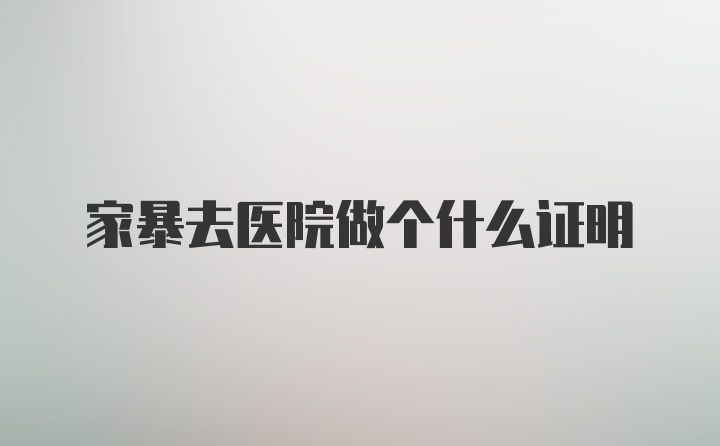 家暴去医院做个什么证明