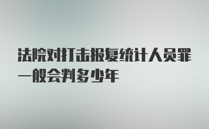 法院对打击报复统计人员罪一般会判多少年