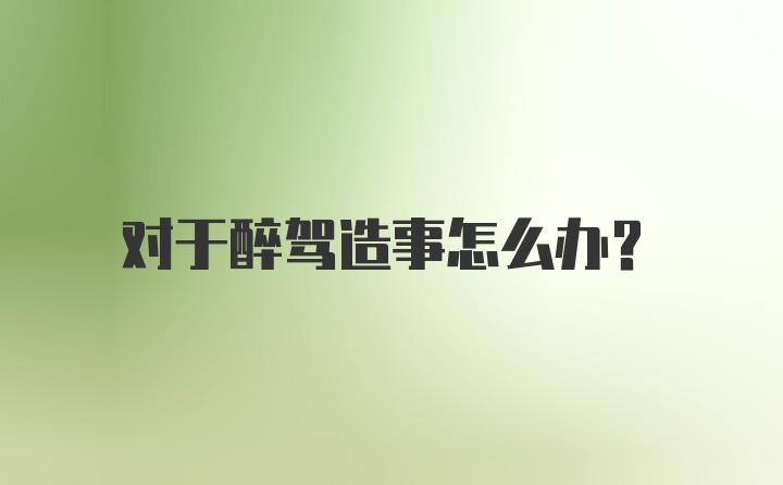 对于醉驾造事怎么办？