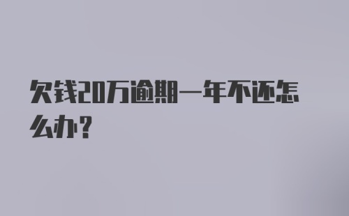 欠钱20万逾期一年不还怎么办？