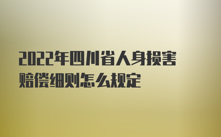 2022年四川省人身损害赔偿细则怎么规定