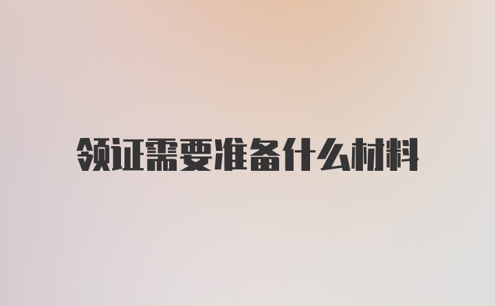 领证需要准备什么材料