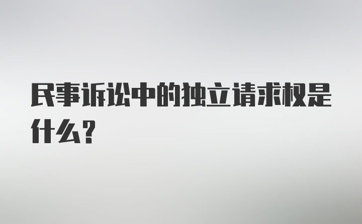 民事诉讼中的独立请求权是什么？