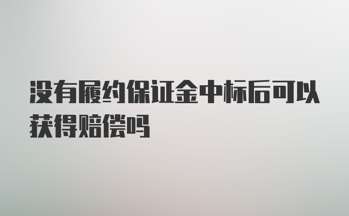 没有履约保证金中标后可以获得赔偿吗