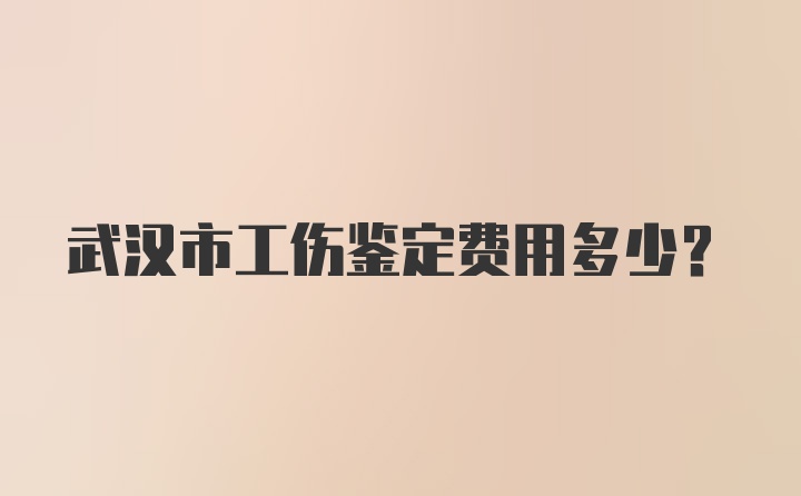 武汉市工伤鉴定费用多少？