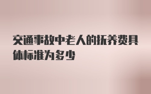 交通事故中老人的抚养费具体标准为多少