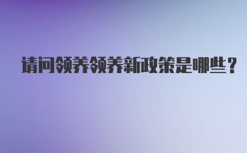 请问领养领养新政策是哪些？