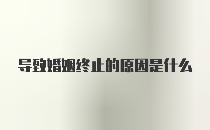 导致婚姻终止的原因是什么