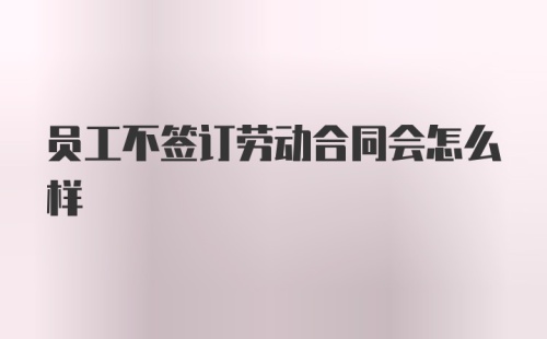 员工不签订劳动合同会怎么样