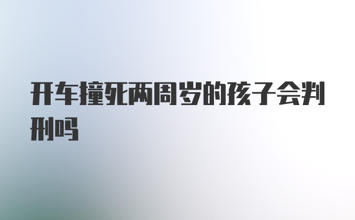 开车撞死两周岁的孩子会判刑吗