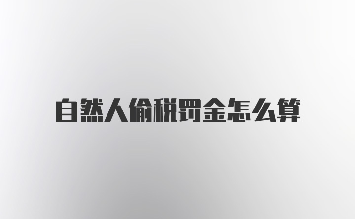 自然人偷税罚金怎么算