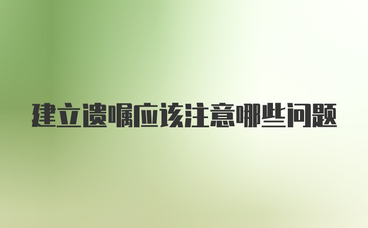 建立遗嘱应该注意哪些问题