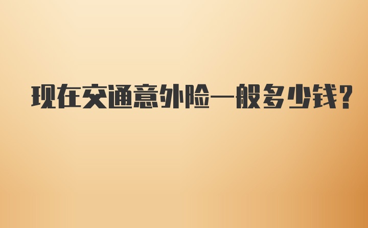 现在交通意外险一般多少钱？