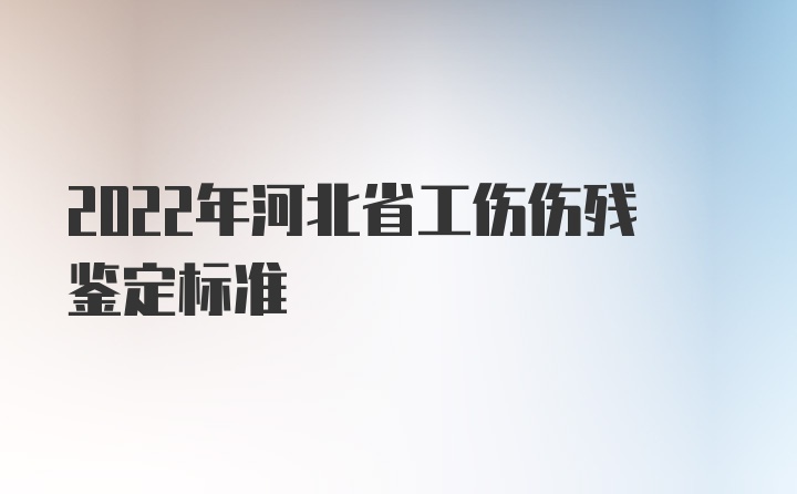 2022年河北省工伤伤残鉴定标准