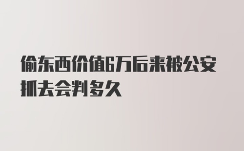 偷东西价值6万后来被公安抓去会判多久