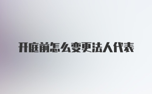 开庭前怎么变更法人代表