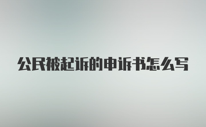 公民被起诉的申诉书怎么写