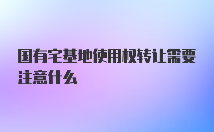 国有宅基地使用权转让需要注意什么