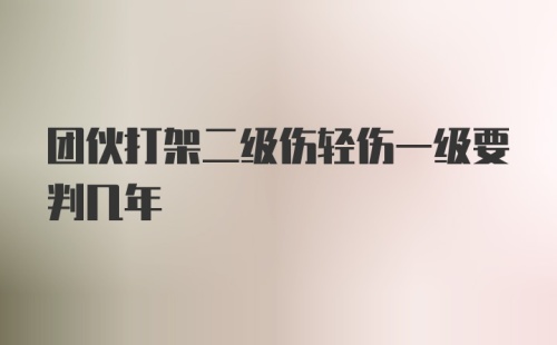 团伙打架二级伤轻伤一级要判几年