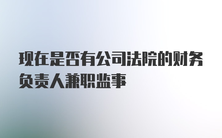 现在是否有公司法院的财务负责人兼职监事