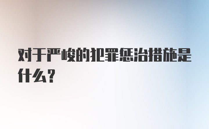 对于严峻的犯罪惩治措施是什么?