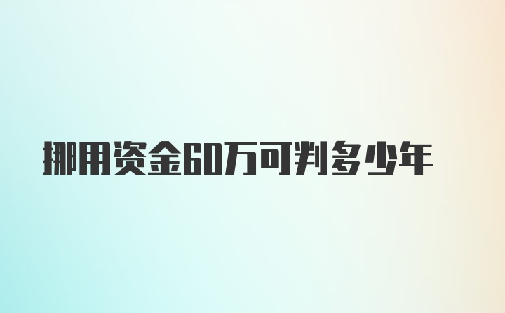 挪用资金60万可判多少年