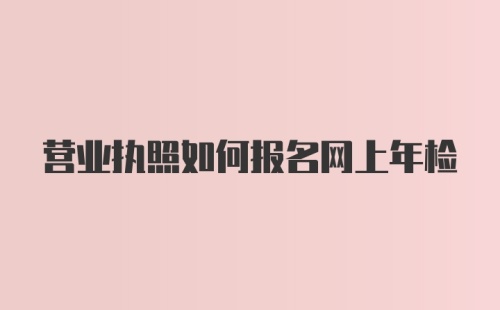 营业执照如何报名网上年检