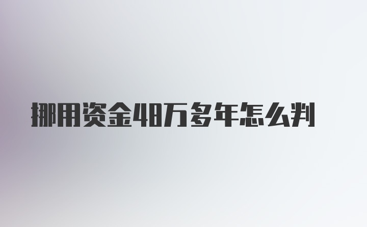 挪用资金48万多年怎么判