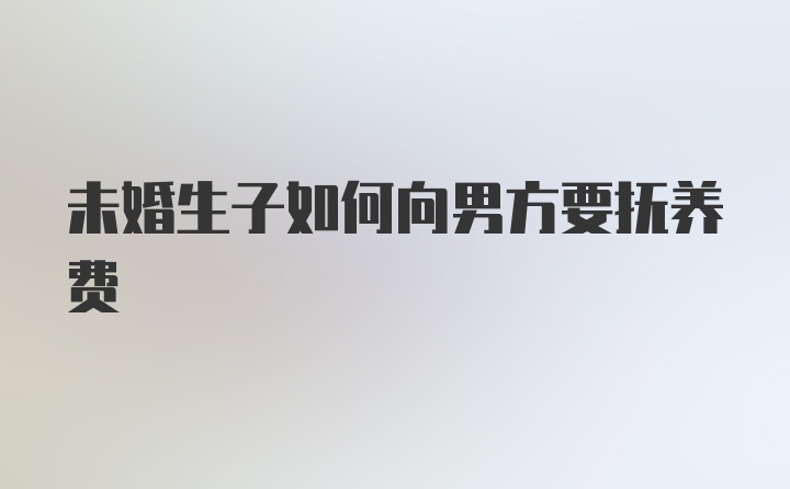 未婚生子如何向男方要抚养费