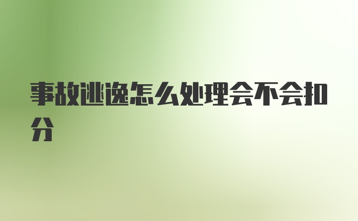 事故逃逸怎么处理会不会扣分