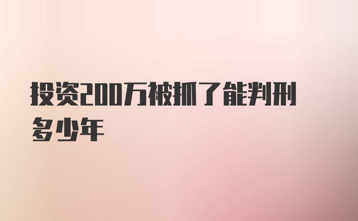 投资200万被抓了能判刑多少年