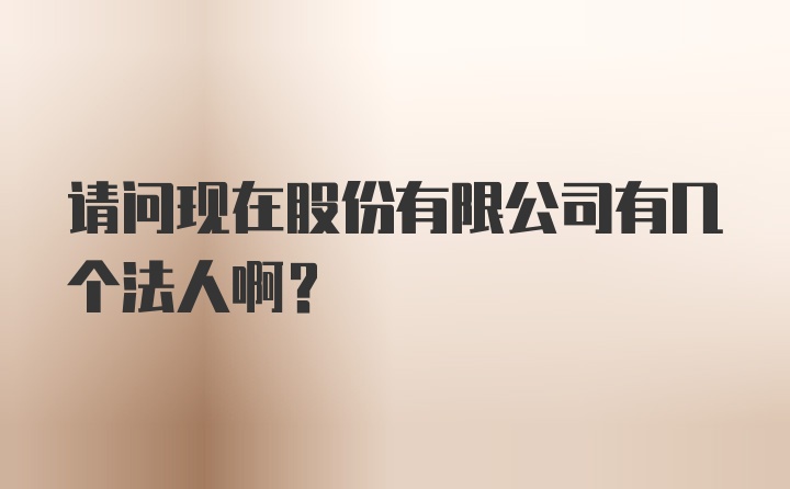 请问现在股份有限公司有几个法人啊？