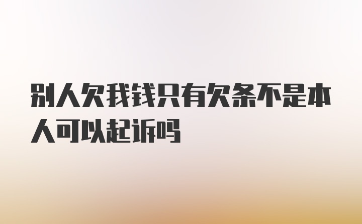 别人欠我钱只有欠条不是本人可以起诉吗