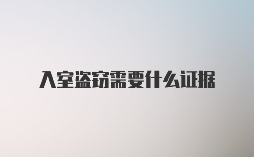 入室盗窃需要什么证据