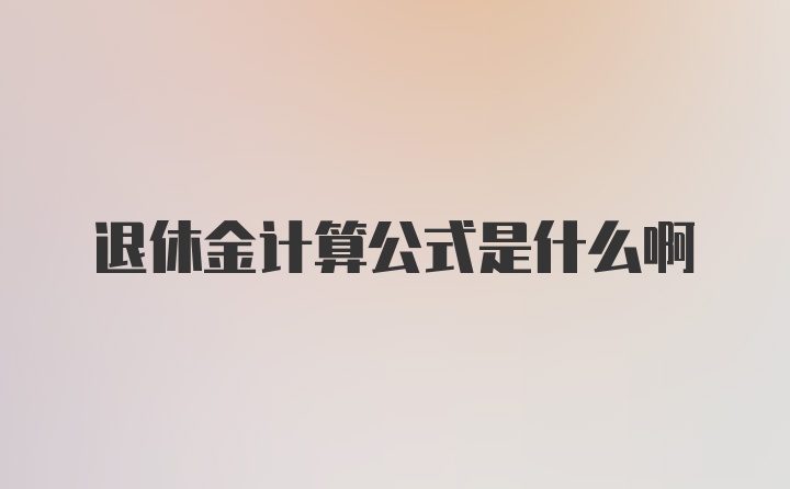 退休金计算公式是什么啊