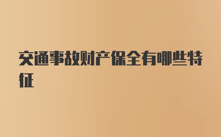 交通事故财产保全有哪些特征