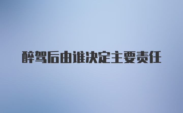 醉驾后由谁决定主要责任