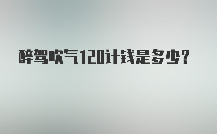 醉驾吹气120计钱是多少？