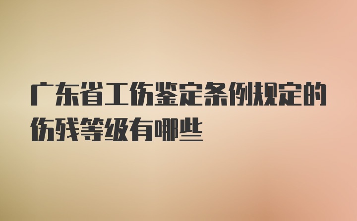 广东省工伤鉴定条例规定的伤残等级有哪些