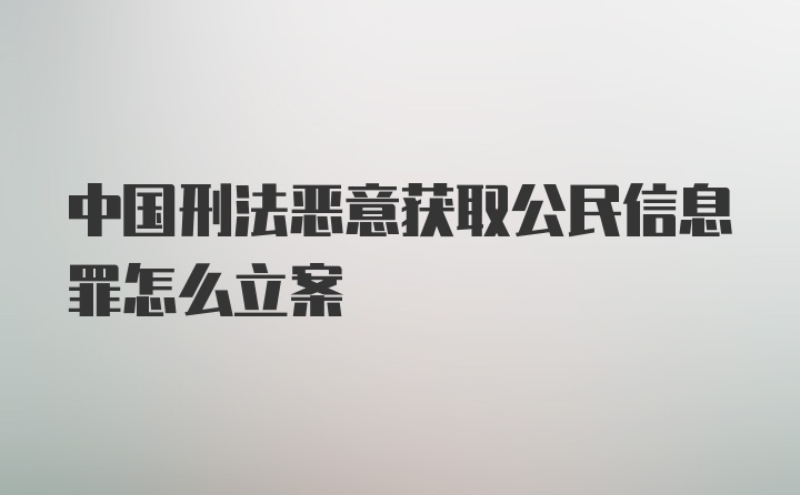 中国刑法恶意获取公民信息罪怎么立案