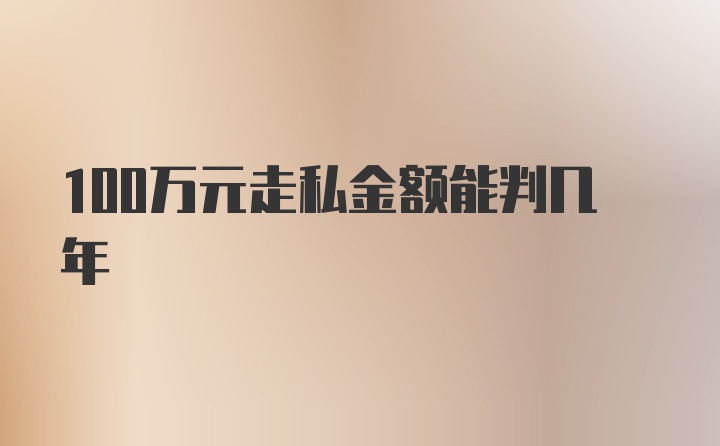 100万元走私金额能判几年