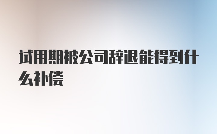 试用期被公司辞退能得到什么补偿